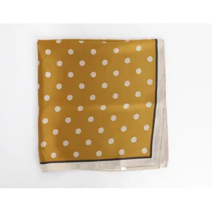 Seide Punkte quadratischer Schal, elegante gelbe französische Halstuch für Damen.