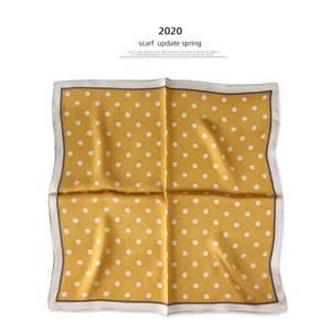 Seidentuch Damen elegante Pünktchen Quadrat Halstuch Sommer Mode Seide Schal Accessoire neu