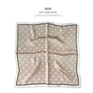 Damen Seiden Quadrat Schal elegante Pünktchen Halstuch Retro Mode Accessoire für Frühling.