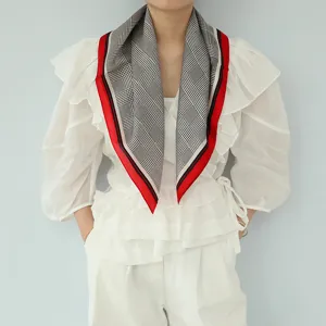 Hondetand zijde vierkante sjaal 70cm retro halsdoek elegante dames mode accessoire