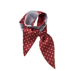 Élégante écharpe en soie étroite à pois rouges pour femmes, ruban de cou polyvalent pour costumes.