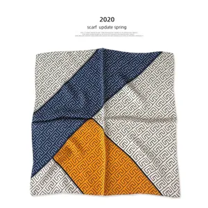53cm Maulbeerseide Quadratischer Schal Damen Geometrisches Designer Stil Elegantes Halstuch