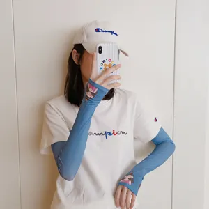 Mangas de protección solar estilo coreano lindo para los brazos al conducir y ciclismo.