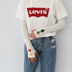 Mangas de protección UV de verano de seda de hielo con lindo estampado de fruta para deporte