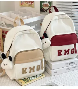 Mochila escolar bonita para niños de lona informal ligera para viajes al aire libre de niñas