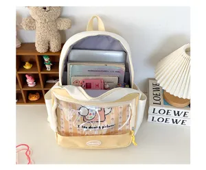 Zaino Ita trasparente in PVC in stile giapponese per ragazze, elegante zainetto giornaliero.