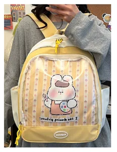 Zaino Ita trasparente in PVC in stile giapponese Ins con coniglietto simpatico per studenti