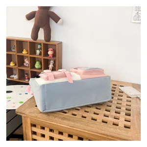 Sac bandoulière étudiant en toile, grand sac fourre-tout multi-poches pour école et usage.