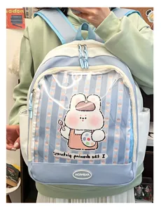 Zaino ita trasparente in PVC carina ragazza dolce borsa scolaretta a doppia spalla