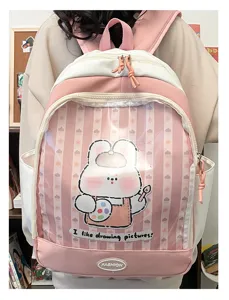 Zaino Ita trasparente rosa in PVC stile dolce giapponese borsa scolastica per ragazze