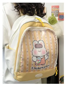 Zaino ita trasparente in PVC per donne, borsa scolastica giapponese con finestra espositiva.