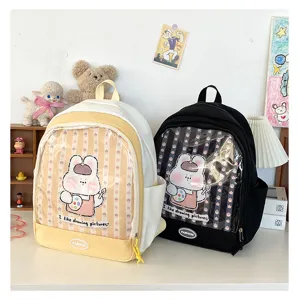 Zaino Ita in PVC trasparente simpatico coniglio zaino scolastico con finestra e esposizione badge.