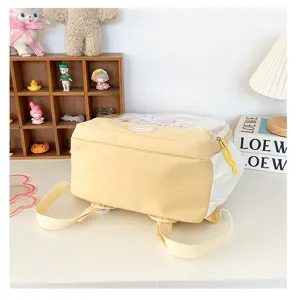 Zaino Ita carino finestra trasparente PVC kawaii borsa scuola giallo bianco casual