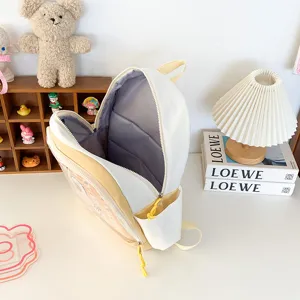 Zaino ita trasparente in PVC stile ins giapponese, carino zaino scolastico bianco e giallo studenti.