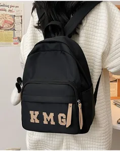 Mochila escolar negra para niños ligera casual bonita bolsa de viaje para niñas
