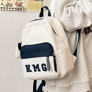 Mochila escolar infantil ligera bolsa de libro blanca para niñas viaje al aire libre.