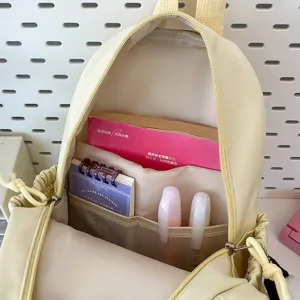 Carino zaino piccolo da donna, borsa casual giornaliera con scomparti interni pratici.