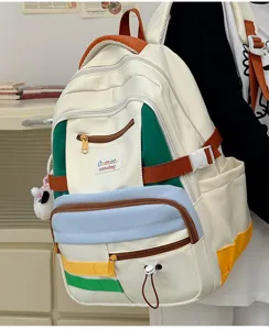 Zaino per studenti colorblock carino stile ins giapponese grande capacità per ragazze