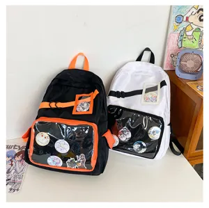 Unisex anime ita rugzak met een handig doorzichtig voorvak voor leuke badges en poppen.