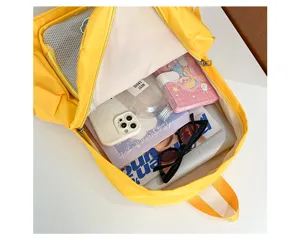Casual gele ita rugzak met doorzichtig venster schoolrugzak voor studenten tas