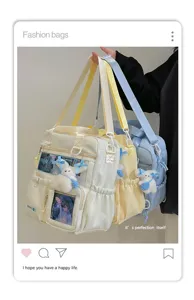 Borsa ita anime giapponese grande capacità tracolla zaino con finestra trasparente.