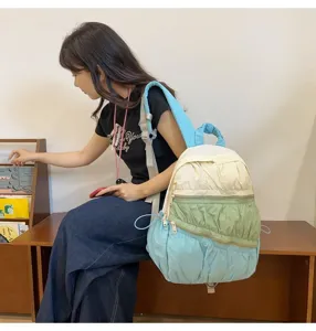 Zaino mini plissettato leggero da donna, stile torta carino per viaggi e uso quotidiano.