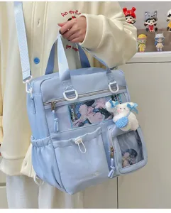 Zaino ita anime giapponese grande capacita borsa a tracolla con finestra trasparente