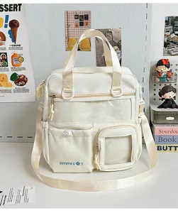 Zaino Itasha pain multi tasche tela borsa a tracolla finestra trasparente anime