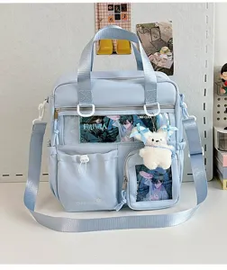 Zaino ita finestra trasparente anime azzurro grande capacita stile kawaii carino nuovo!