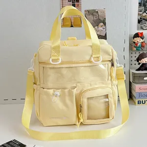 Zaino ita in tela gialla finestra trasparente borsa a tracolla multifunzione casual
