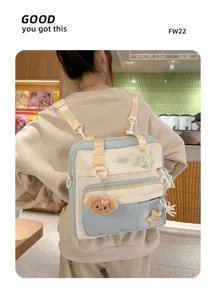 Sac à dos en toile multifonctionnel décontracté pour école et voyages en plein air.