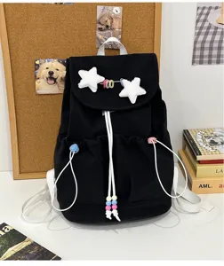 Japanese casual school backpack for girls cute lightweight star bookbag student daypack