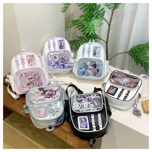 Sac à dos Ita transparent Grande capacité Sac d'école en PU Fenêtre d'affichage design