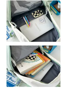 Detailed view of the cute Japanese style ita backpack interior capacity and compartments.
