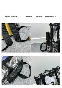 Transparenter PVC Rucksack Freizeit Daypack Klarglas Schultasche mit Netztaschen neu