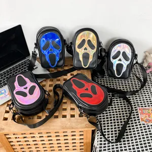 Sac bandoulière fantôme holographique design unique sac d'épaule PU cuir style streetwear