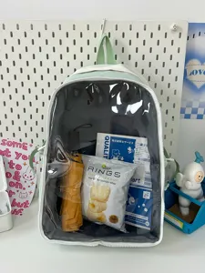Japanese style transparent ita-bag backpack for cute dolls and student daily use.