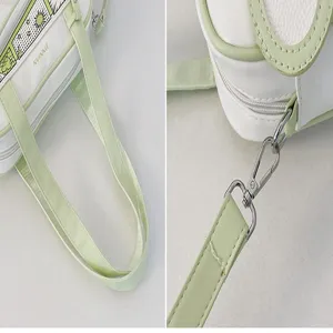 Giapponese borsa ita casual studente tracolla stile anime carino bianco verde borsa a spalla dettagli