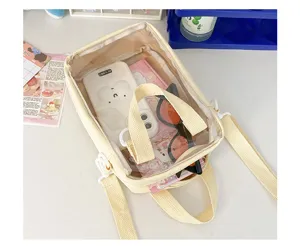 Japanese style ins cute transparent ita bag crossbody bag for 20cm cotton dolls cartoon