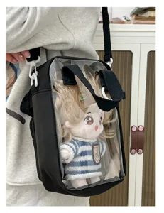 Clear Ita Bag Crossbody Transparent Window Shoulder Bag for 20cm Cotton Dolls Anime Style