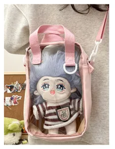 Cute Japanese style 20cm cotton doll ita bag transparent pink crossbody bag for anime fans