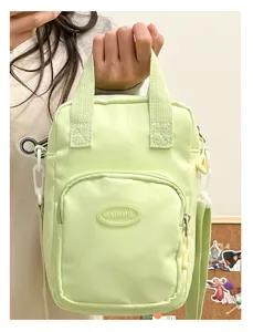 Light green canvas crossbody shoulder bag cute mini handbag for women daily casual wear