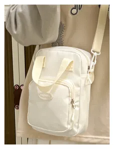 Japanese style white casual crossbody bag kawaii ita bag for cotton dolls and anime fans daily use
