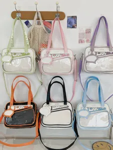 Borsa ita giapponese finestra trasparente borsa tracolla studentesca casual per anime