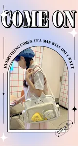 Cute cat ita bag transparent window shoulder crossbody bag for anime JK girls white PU