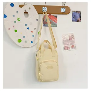 Japanese ins style canvas crossbody bag kawaii doll bag cute small shoulder bag for women
