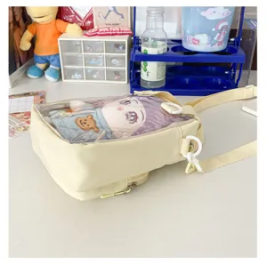 Kawaii transparent itabag for 20cm cotton dolls sweet cute shoulder bag clear display