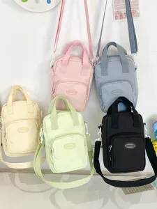 Cute Japanese canvas crossbody bag mini cotton doll bag soft girl messenger shoulder bag daily use