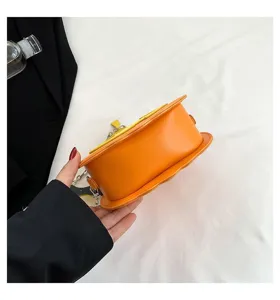 Stylish novelty orange yellow shoulder bag unique design fashion crossbody bag for women