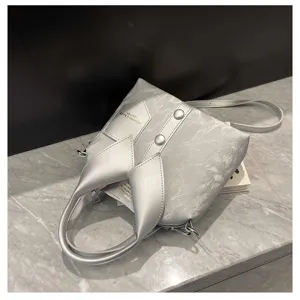 Zilveren creatieve hemdvormige schoudertas unieke mode handtas voor dames stijl